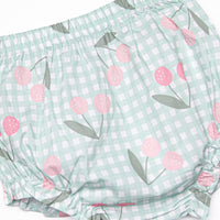 Berry Cherry Diaper Set, Green