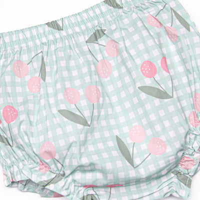 Berry Cherry Diaper Set, Green