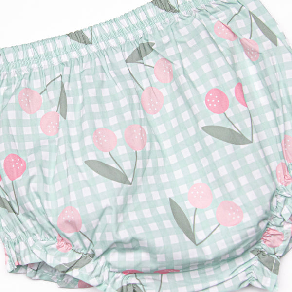 Berry Cherry Diaper Set, Green