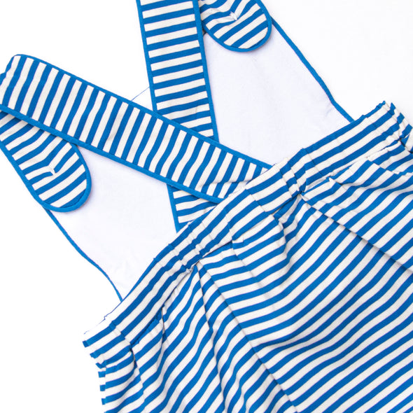 Clayton Sunsuit, Persian Blue Stripe