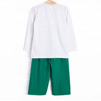 St. Nicholas Smocked Pant Set, Green
