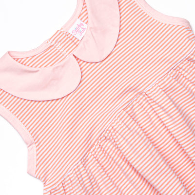 Isabella Short Set, Light Pink and Peach Stripe