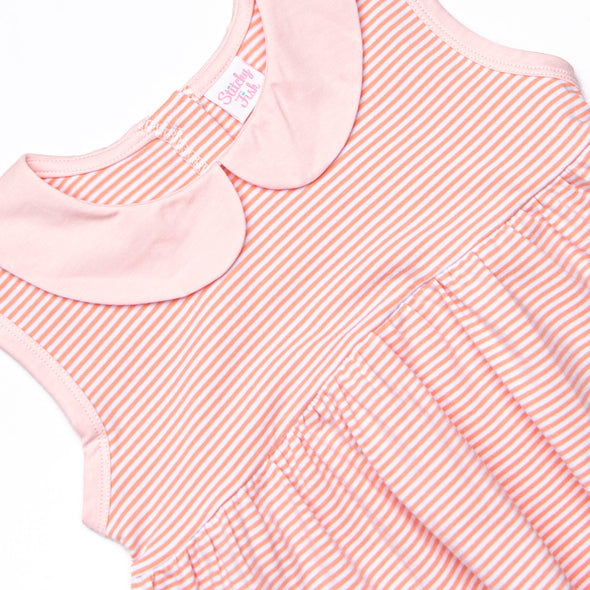 Isabella Dress, Light Pink and Peach Stripe