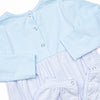 Around the Track Embroidered Romper, Blue