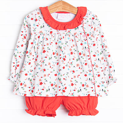 Rosie Posie Bloomer Set, Red