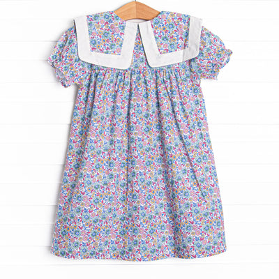 Buttoned Up Blossoms Dress, Purple