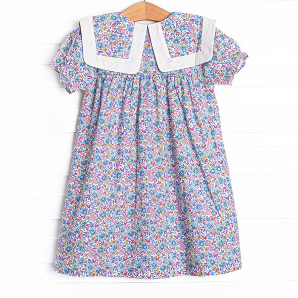 Buttoned Up Blossoms Dress, Purple
