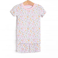 Carrots and Cuddles Bamboo Pajama Short Set, Pink