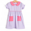 Erin Pocket Dress, Pink and Purple Stripe