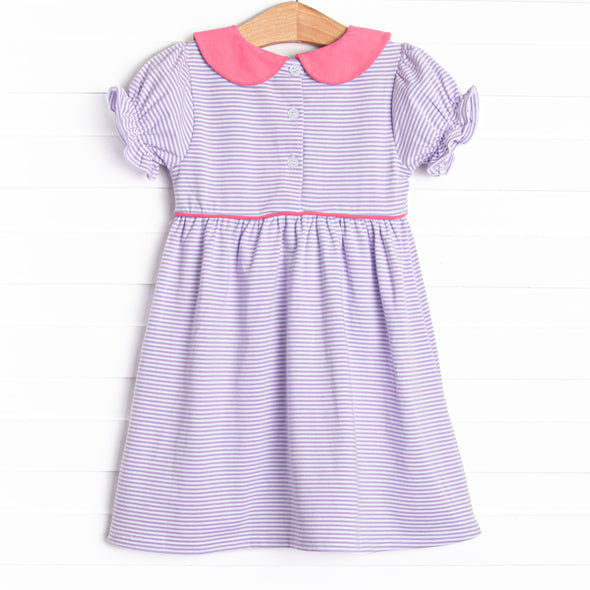 Erin Pocket Dress, Pink and Purple Stripe