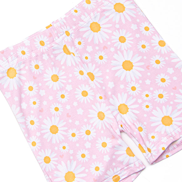 Dotted with Daisies Bamboo Pajama Short Set, Pink