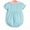 Annie Puff Sleeve Bubble, Mint Stripe