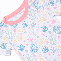 Coral Reef Florals Bamboo Pajama Short Set, Pink