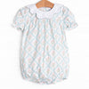 Quilted Carnations Bubble, Blue