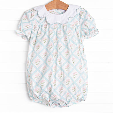Quilted Carnations Bubble, Blue