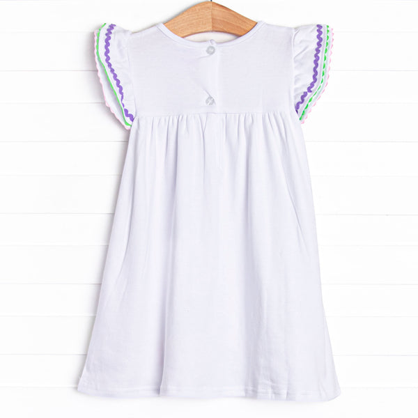 Color Craze Applique Dress, White