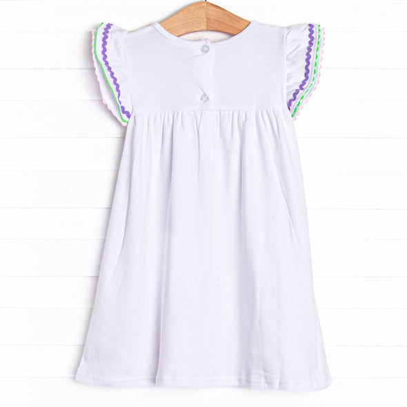 Color Craze Applique Dress, White
