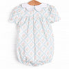 Quilted Carnations Bubble, Blue