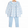 Mae Magnolia Ruffle Legging Set, Blue