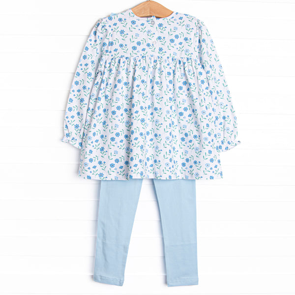 Mae Magnolia Ruffle Legging Set, Blue