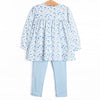 Mae Magnolia Ruffle Legging Set, Blue