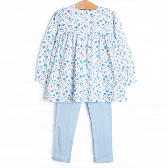 Mae Magnolia Ruffle Legging Set, Blue