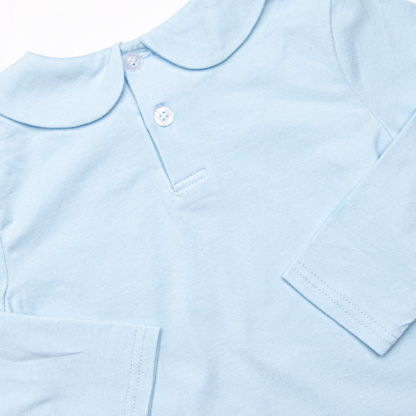 Tilling Tractor Embroidered Top, Blue