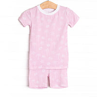 White Sands Bamboo Pajama Short Set, Pink