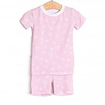 White Sands Bamboo Pajama Short Set, Pink
