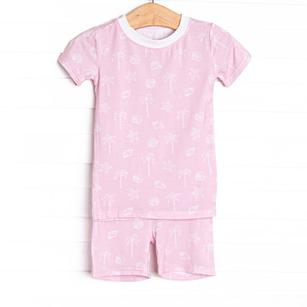 White Sands Bamboo Pajama Short Set, Pink