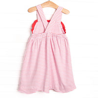 Sweetest Pick Applique Dress, Pink Stripe