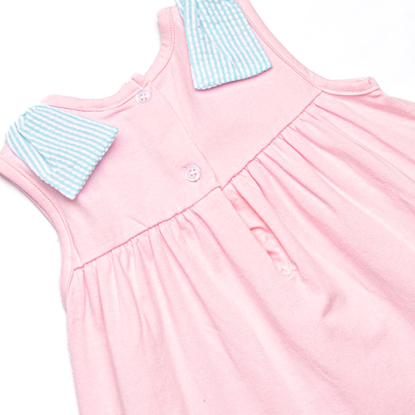 Wheelbarrow Wags Applique Ruffle Short Set, Pink