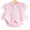 Reagan's Roses Smocked Diaper Set, Pink