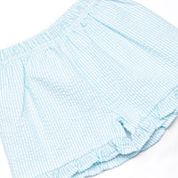 Wheelbarrow Wags Applique Ruffle Short Set, Pink