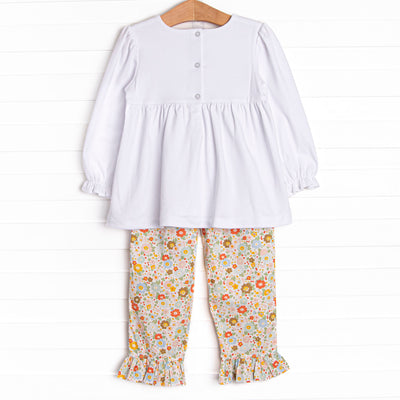 Pumpkin Spice Applique Ruffle Pant Set, Orange