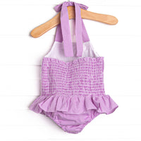 Darling Daisies Smocked One Piece, Purple