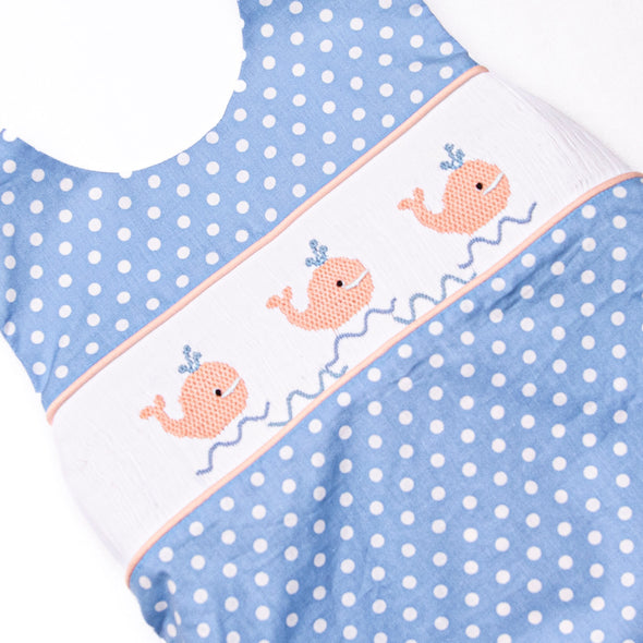 Blue Whale Waters Smocked Ruffle Short Set, Blue