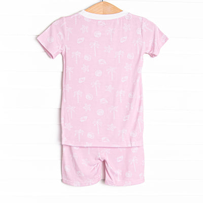 White Sands Bamboo Pajama Short Set, Pink