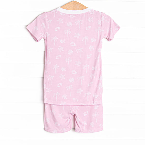 White Sands Bamboo Pajama Short Set, Pink