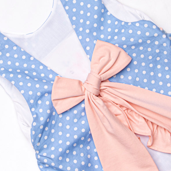 Blue Whale Waters Smocked Ruffle Short Set, Blue