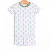 Fall Asleep Florals Bamboo Pajama Short Set, Green