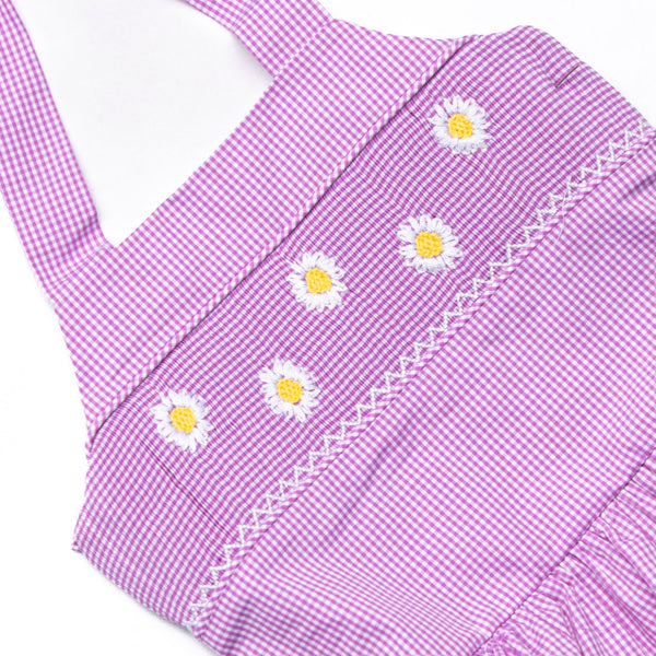 Darling Daisies Smocked One Piece, Purple