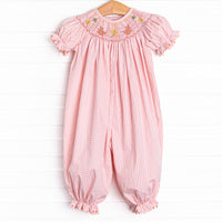 Harvest Hues Smocked Romper, Pink