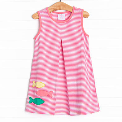 School of Fish Applique Dress, Pink