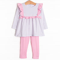 Striped Delight Legging Set, Pink