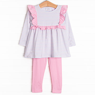 Striped Delight Legging Set, Pink