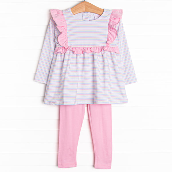 Striped Delight Legging Set, Pink