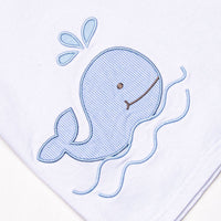 Rainbow Waves Applique Short Set, Blue