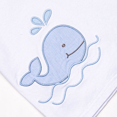 Rainbow Waves Applique Short Set, Blue