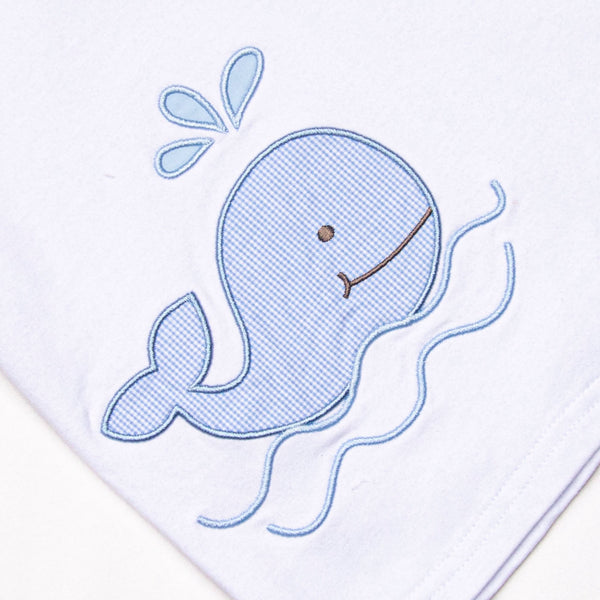 Rainbow Waves Applique Short Set, Blue